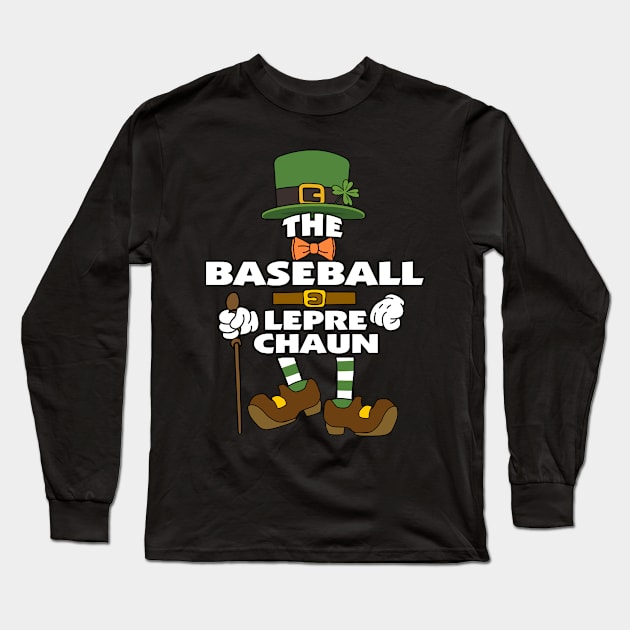 The Baseball Leprechaun St Patrick's Day Celebration Matching Outfits Group Attire Long Sleeve T-Shirt by HappyGiftArt